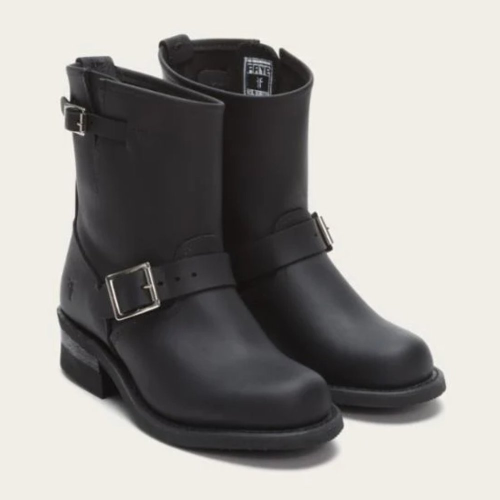 Frye Engineer 8R Boots ("Black/Greasy" Colour)
